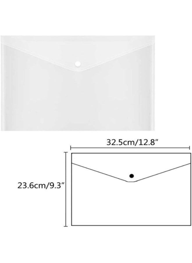 LYNLYN 30PCS Clear Plastic Envelopes with Snap Closure,  A4 Waterproof Poly Document Folders for Office, School, and Home Organization - Image 5